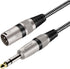 XLR Male to 1/4 Inch TRS Cable 3 FT, Nylong Braided XLR 3 Pin Male to Quarter inch 6.35mm TRS Male Balanced Interconnect Wire Mic Cord (Pure Copper Conductors)